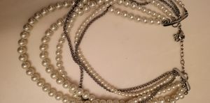 Beautiful stone silver and pearl necklace